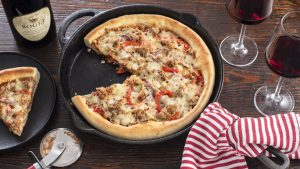 Cast iron sausage and fennel pizza