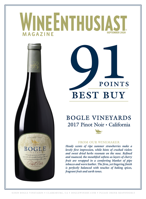 Wine Enthusiast 91 Points Best Buy -2017 Pinot Noir