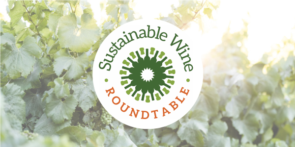 Sustainable Wine Roundtable logo with Bogle vineyards in the background